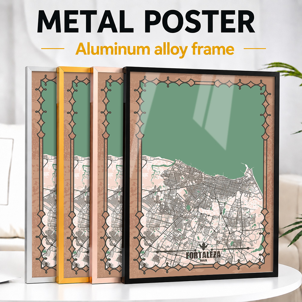 Custom Map Poster - Fortaleza Stadtplan Gerahmter Metallbild-Druck Personalisiertes Foto